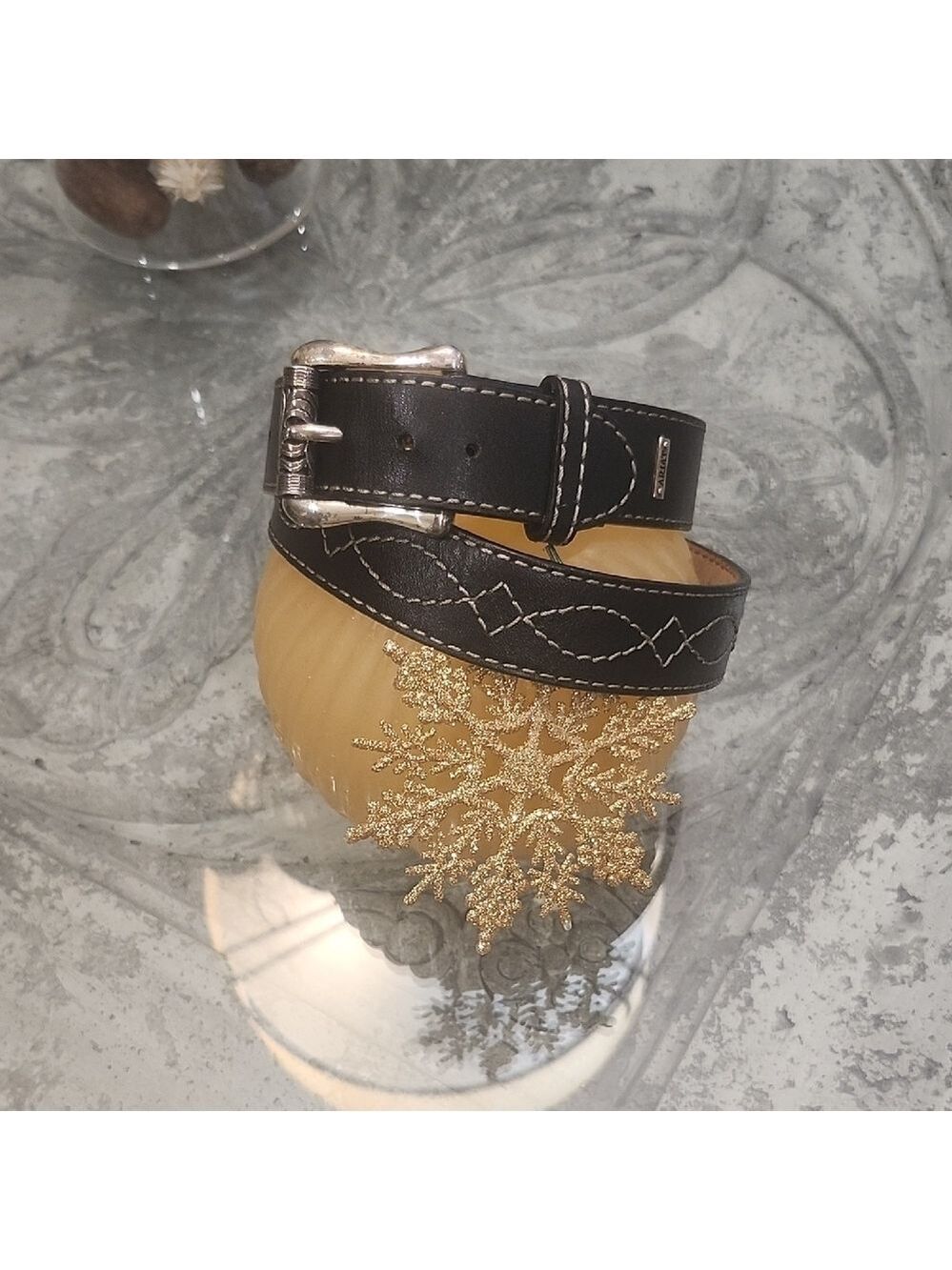 Ariat Men's Western Black Leather Belt 30 31 32 33 34